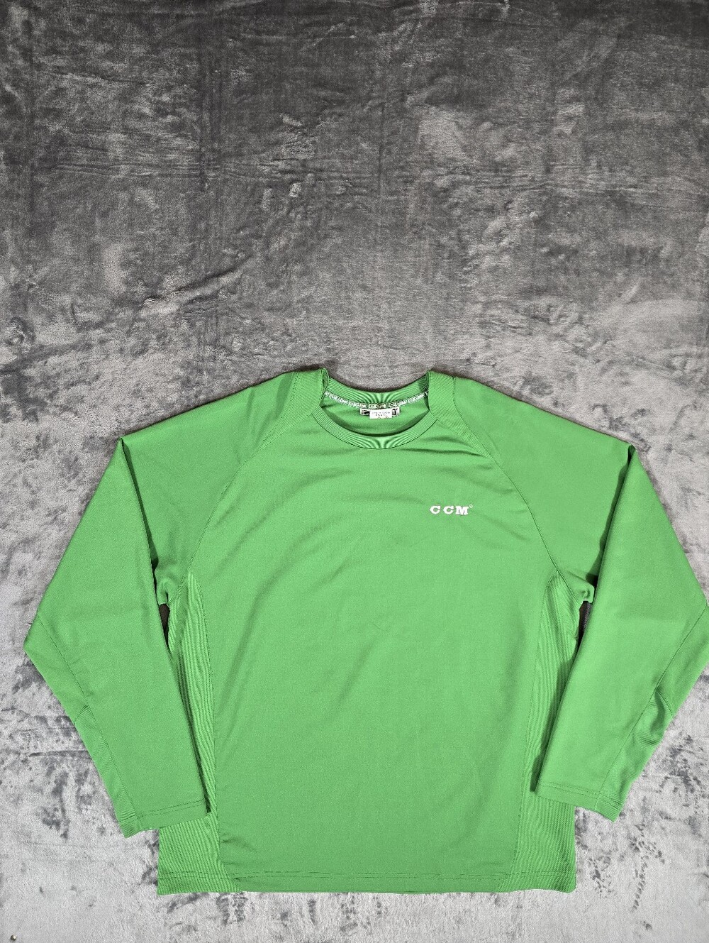 Vintage CCM Heavy Thermal Base Layer Long Sleeve Shirt Size XL Green